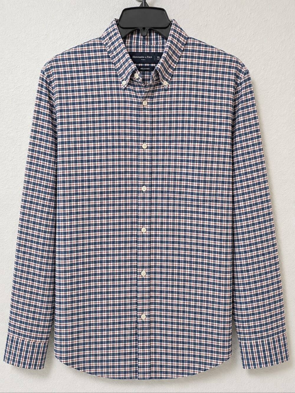 Abercrombie & Fitch Blue and White Plaid Button-Up Shirt